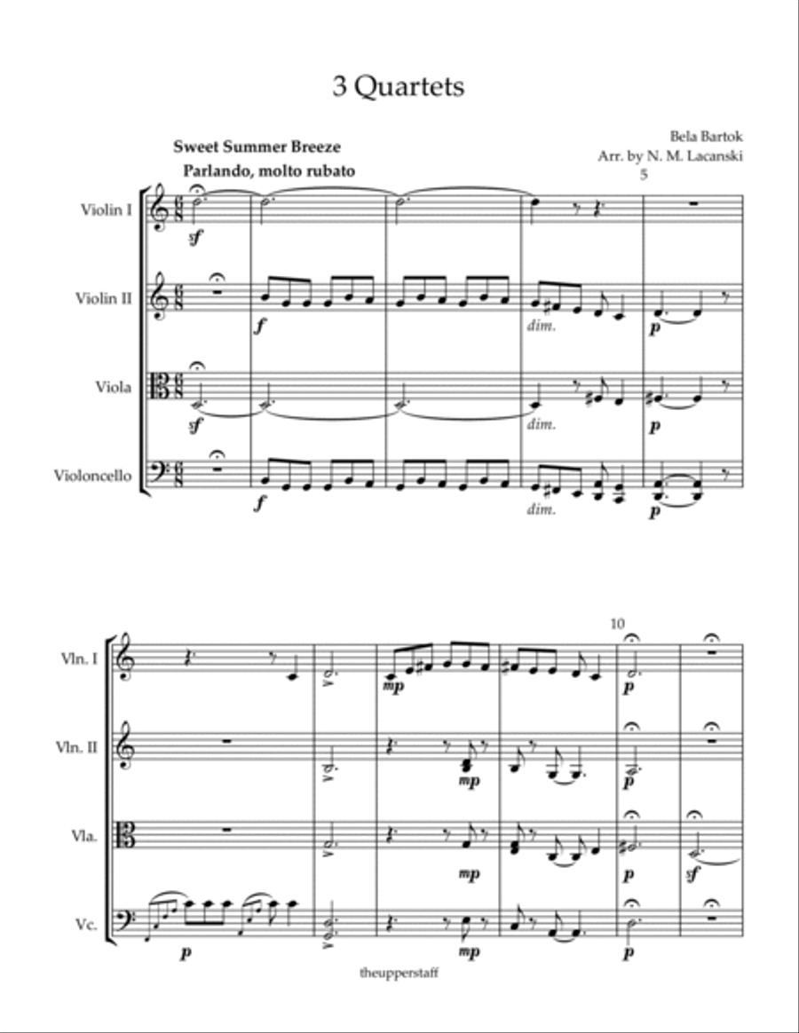3 Quartets Sweet Summer Breeze The Strong Farmer Remembrance String Quartet scores gallery preview page 2