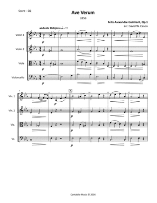 Ave verum Op.1 (Guilmant) STRING QUARTET