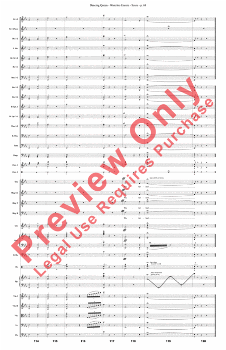 Mamma Mia! Medley Mamma Mia! Medley Full Orchestra scores gallery preview page 69