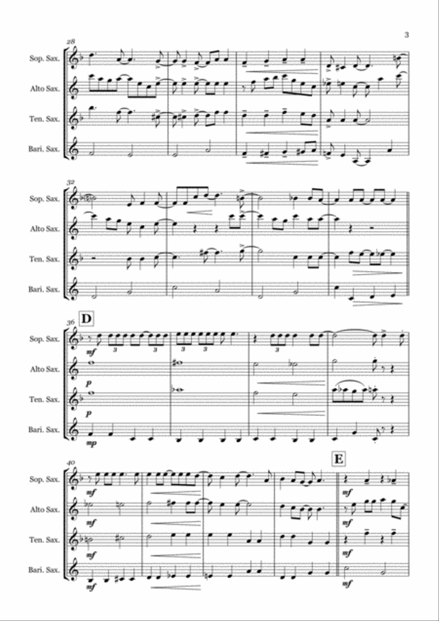 You've Got A Friend In Me Saxophone Quartet scores gallery preview page 3
