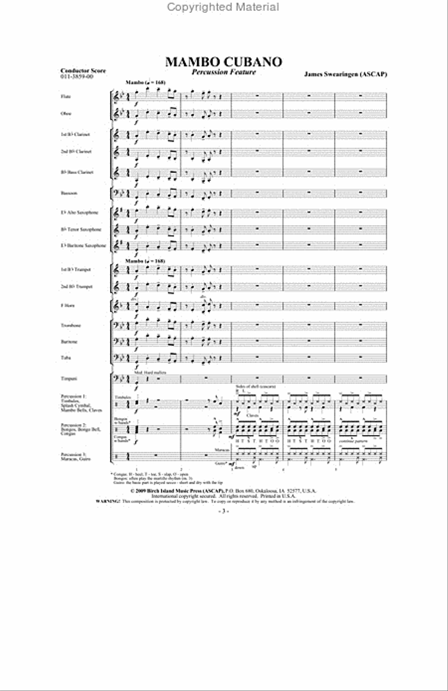 Mambo cubano Concert Band scores gallery preview page 2