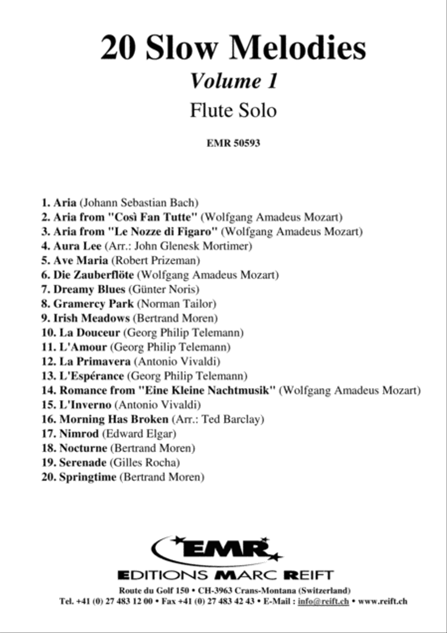 20 Slow Melodies Volume 1 Flute Solo scores gallery preview page 2