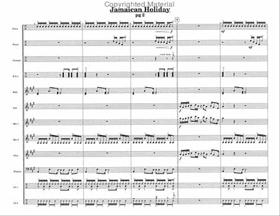 Jamaican Holiday Percussion Ensemble scores gallery preview page 4