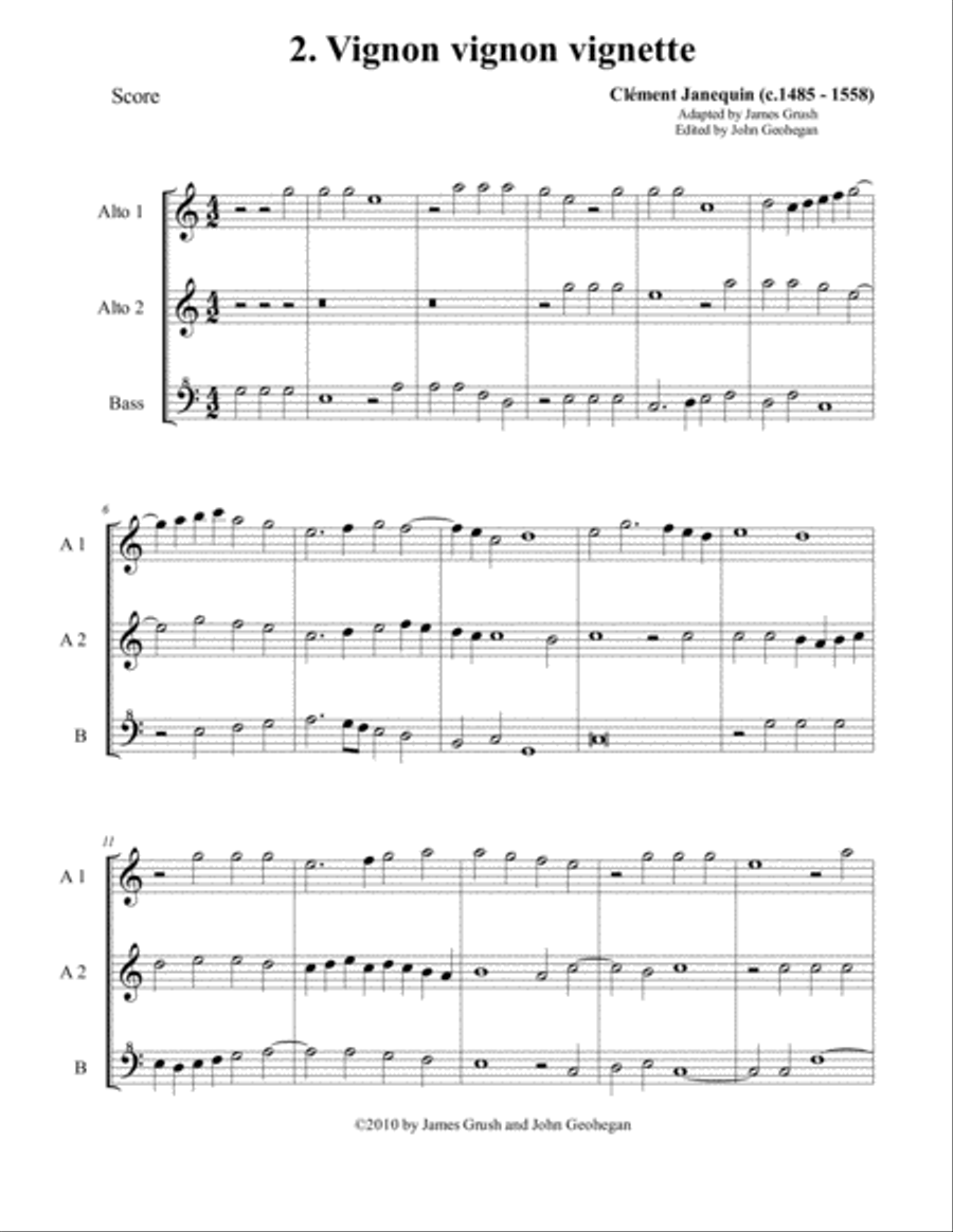 Four Renaissance Chansons for Recorder Trio Recorder scores gallery preview page 3