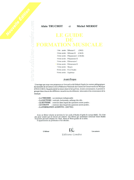 Guide de formation musicale - Volume 6 - elementaire 2