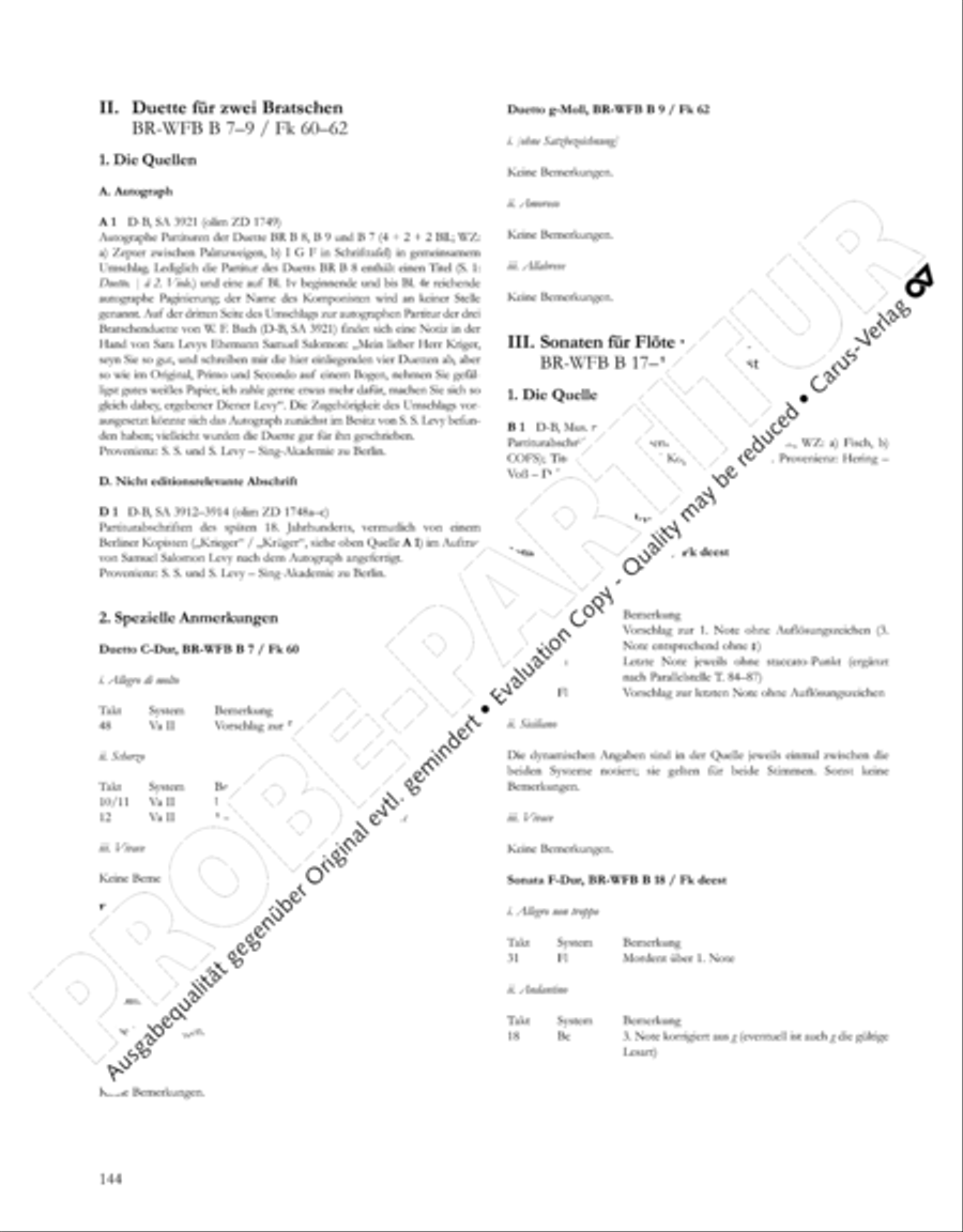 Gesamtausgabe Band 3 (Kammermusik: Duette, Solo- und Triosonaten) Score scores gallery preview page 165