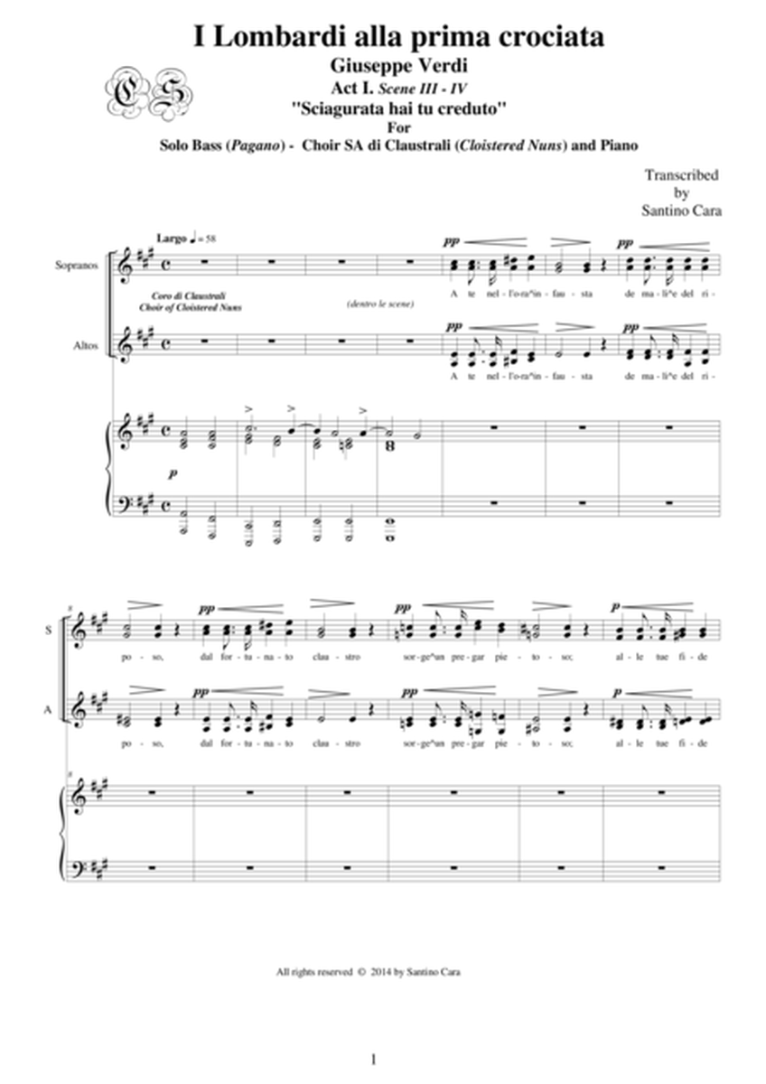 Verdi "I Lombardi alla prima Crociata"(Act1-III-IV) "Sciagurata ha tu creduto" Solo Bass-Choir SA an image number null