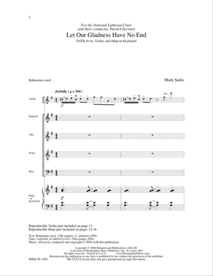 Let Our Gladness Have No End Divisi scores gallery preview page 2