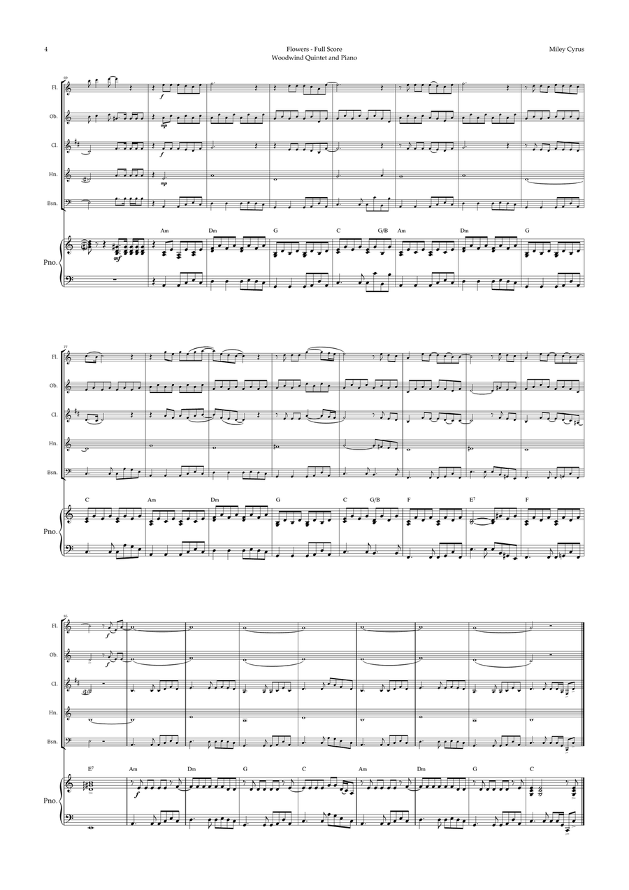 Flowers Woodwind Quintet scores gallery preview page 4