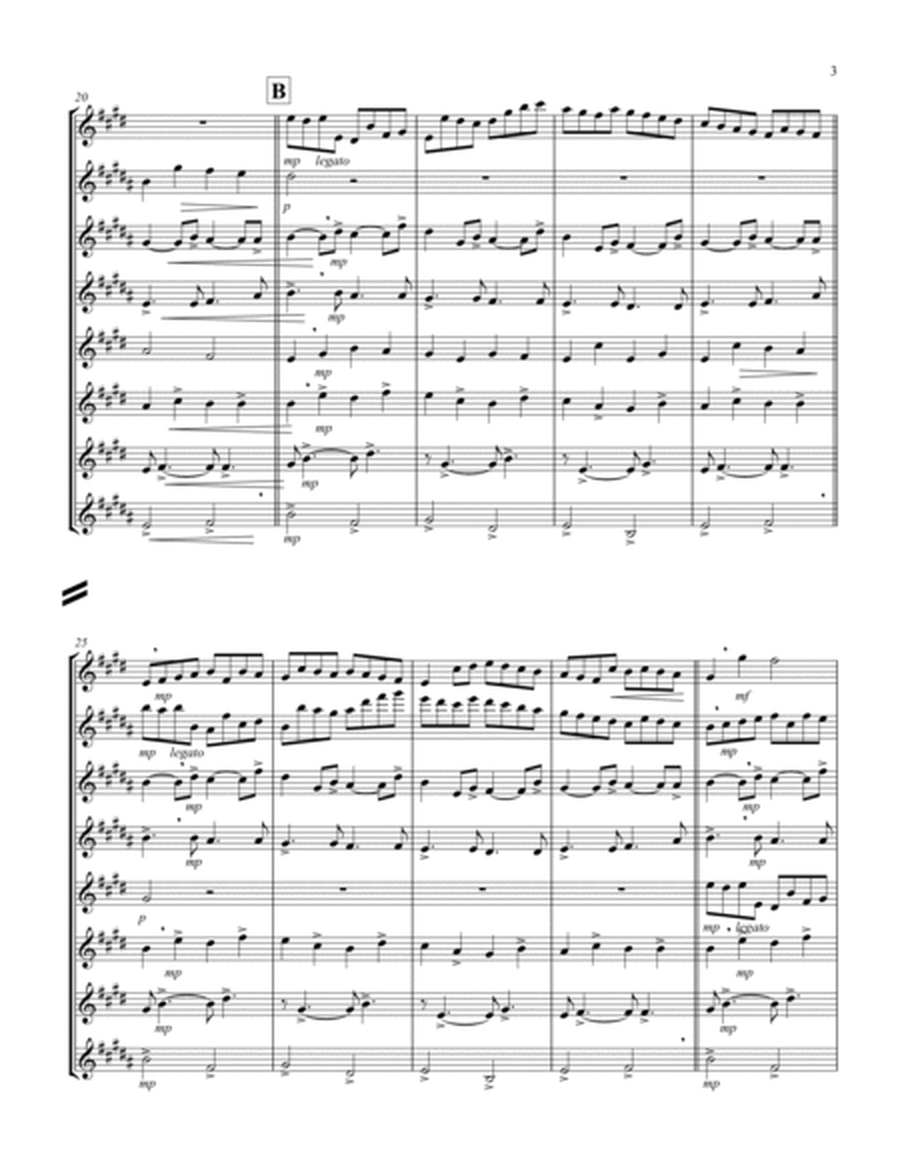 Canon in D (Pachelbel) (D) (Saxophone Octet - 1 Sop, 3 Alto, 3 Tenor, 1 Bari) (1 Sop, 1 Alto, 1 Teno image number null