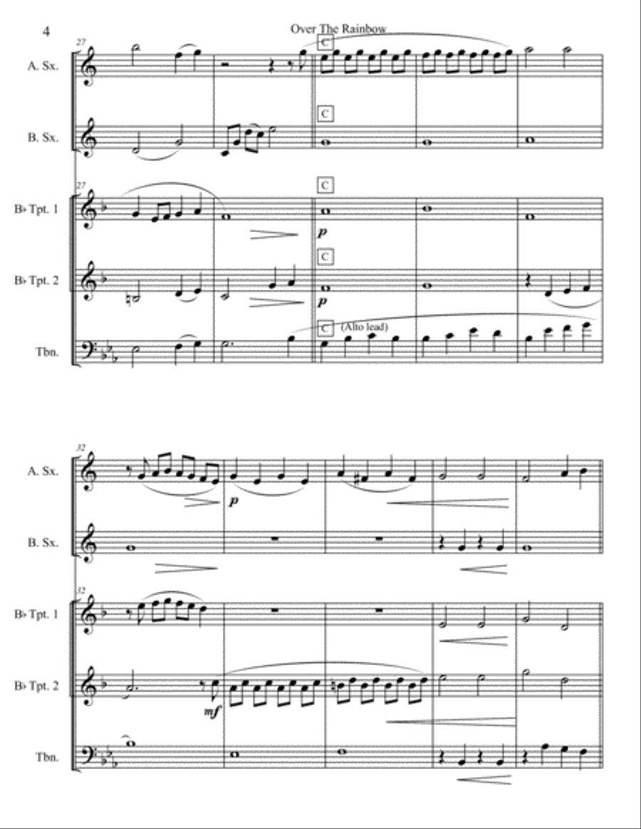 Over The Rainbow (from The Wizard Of Oz) Small Ensemble scores gallery preview page 5