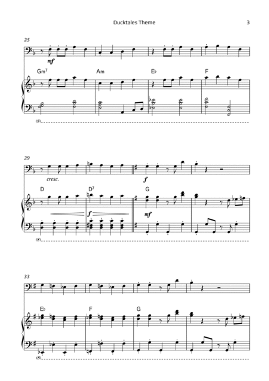 Ducktales Theme Piano scores gallery preview page 3