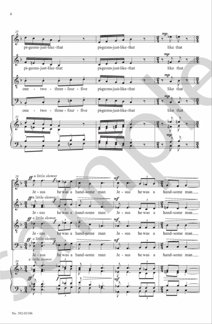 4 e e cummings Songs 4-Part scores gallery preview page 6