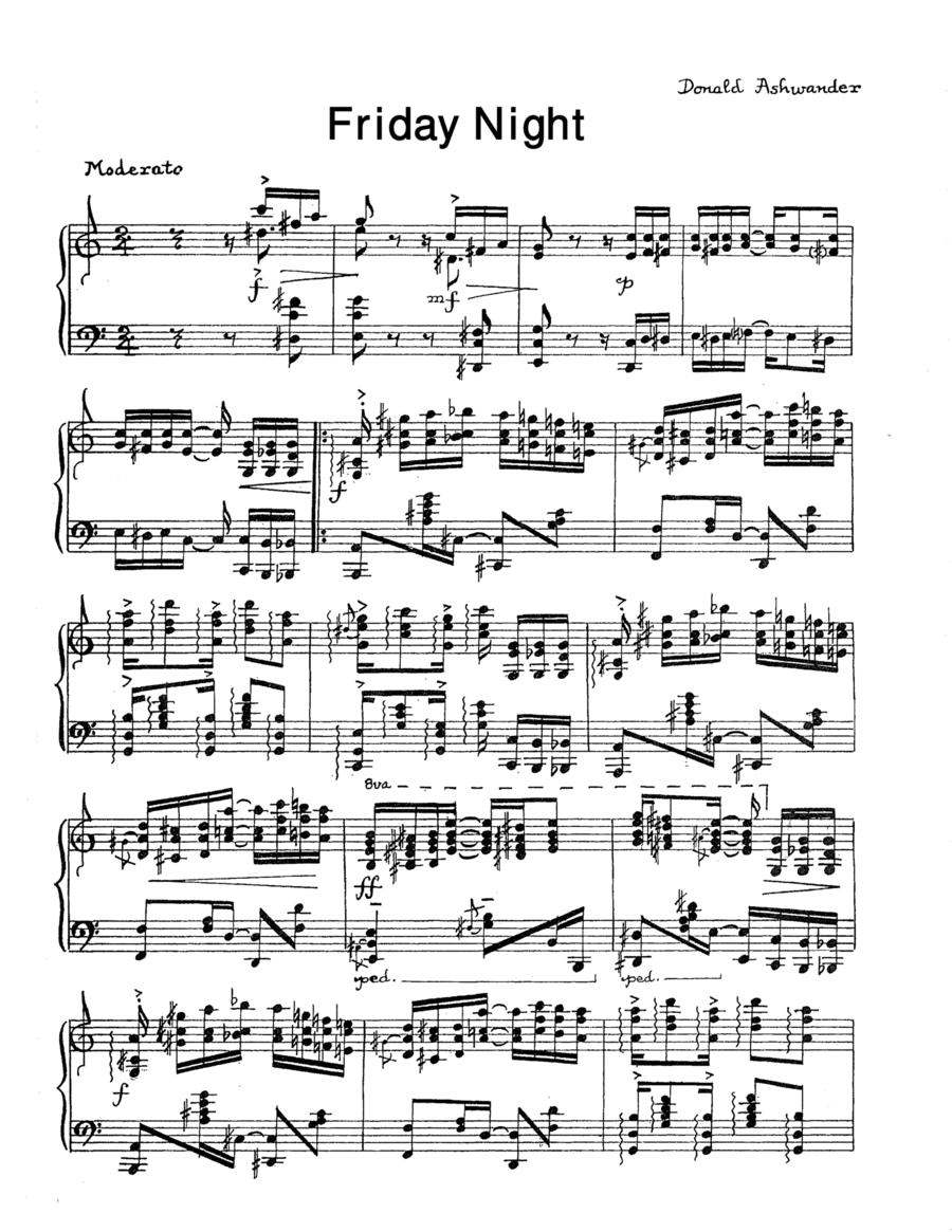 Friday Night Piano Solo scores gallery preview page 1