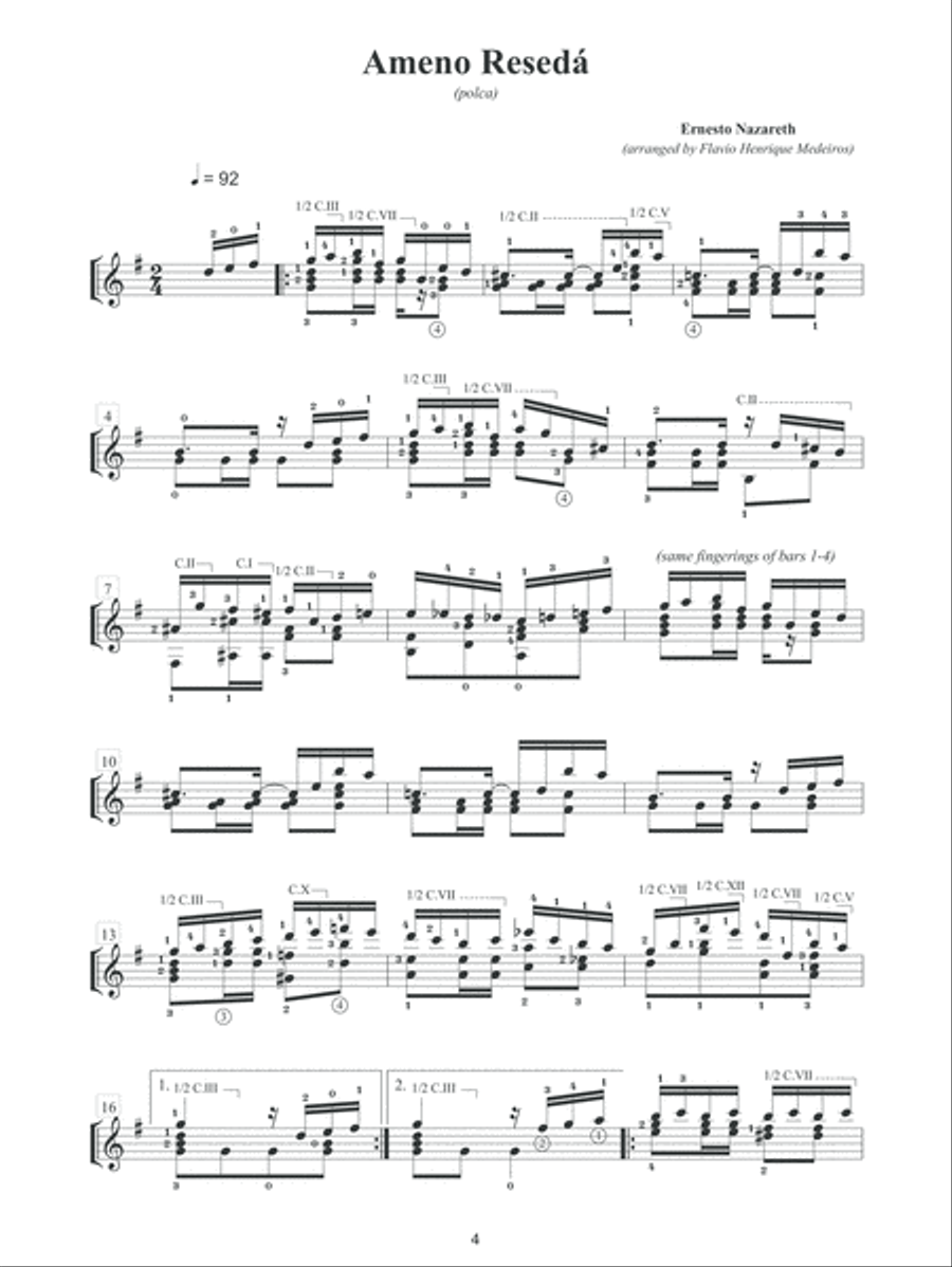 Ernesto Nazareth Guitar Solo Anthology Acoustic Guitar scores gallery preview page 10