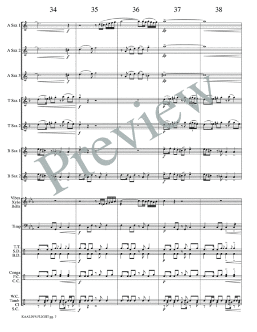 Kaalin's Flight Kaalin's Flight Small Ensemble scores gallery preview page 9