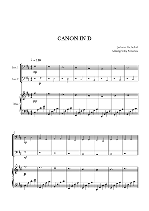 Canon in D | Pachelbel | Bassoon Duet | Piano accompaniment