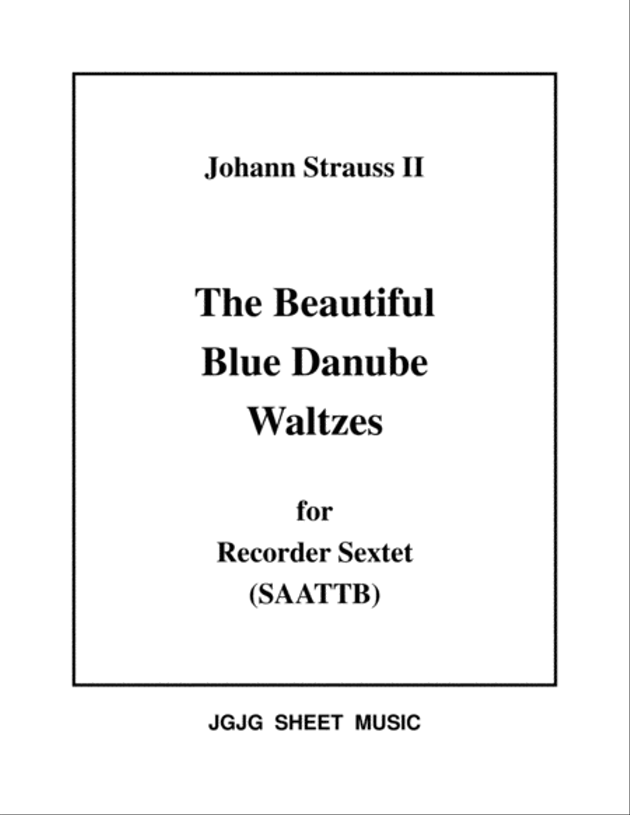 Blue Danube Waltzes for Recorder Sextet Recorder scores gallery preview page 1