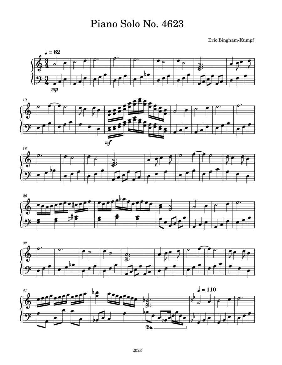 Piano Solo No. 4623 Piano Solo scores gallery preview page 1