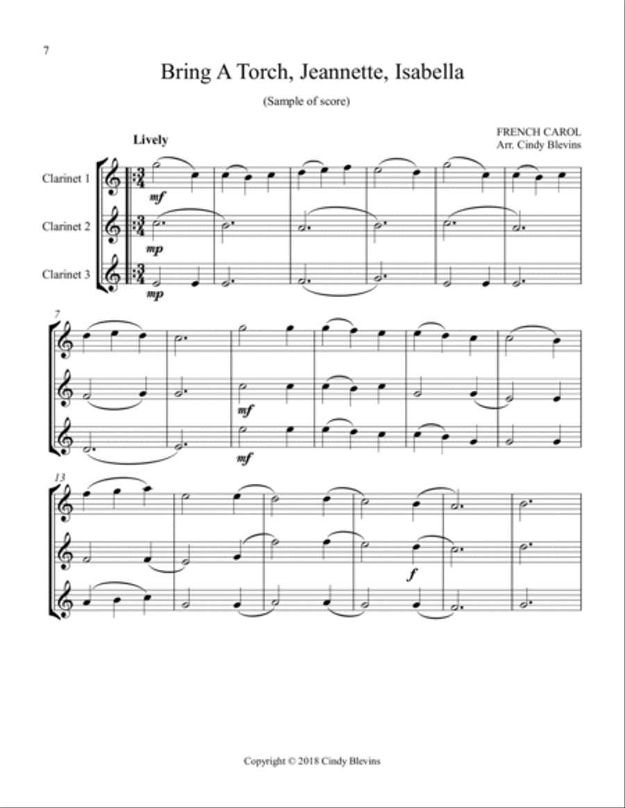 Clarinet Trios for Christmas, Vol. II Clarinet Trio scores gallery preview page 3