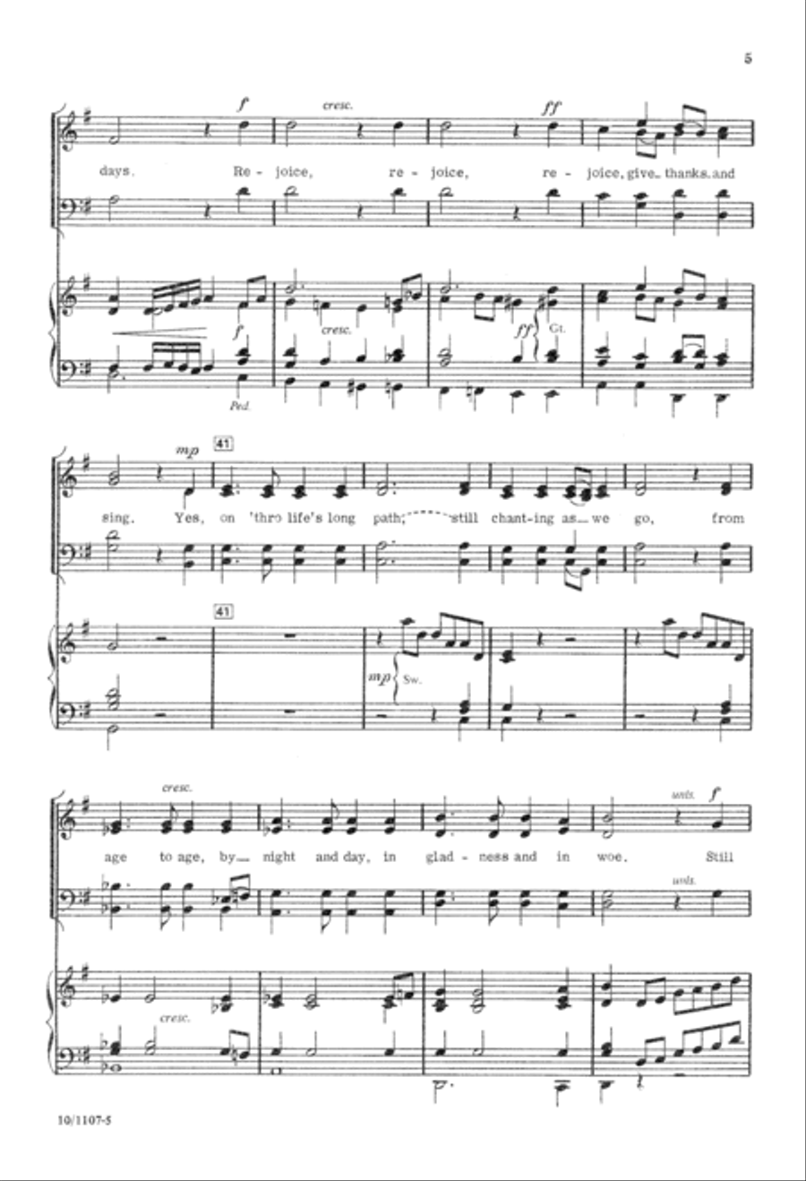 Rejoice, Ye Pure in Heart 4-Part scores gallery preview page 5
