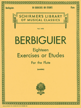 Book cover for Benoit Berbiguier: Eighteen Exercises or Etudes