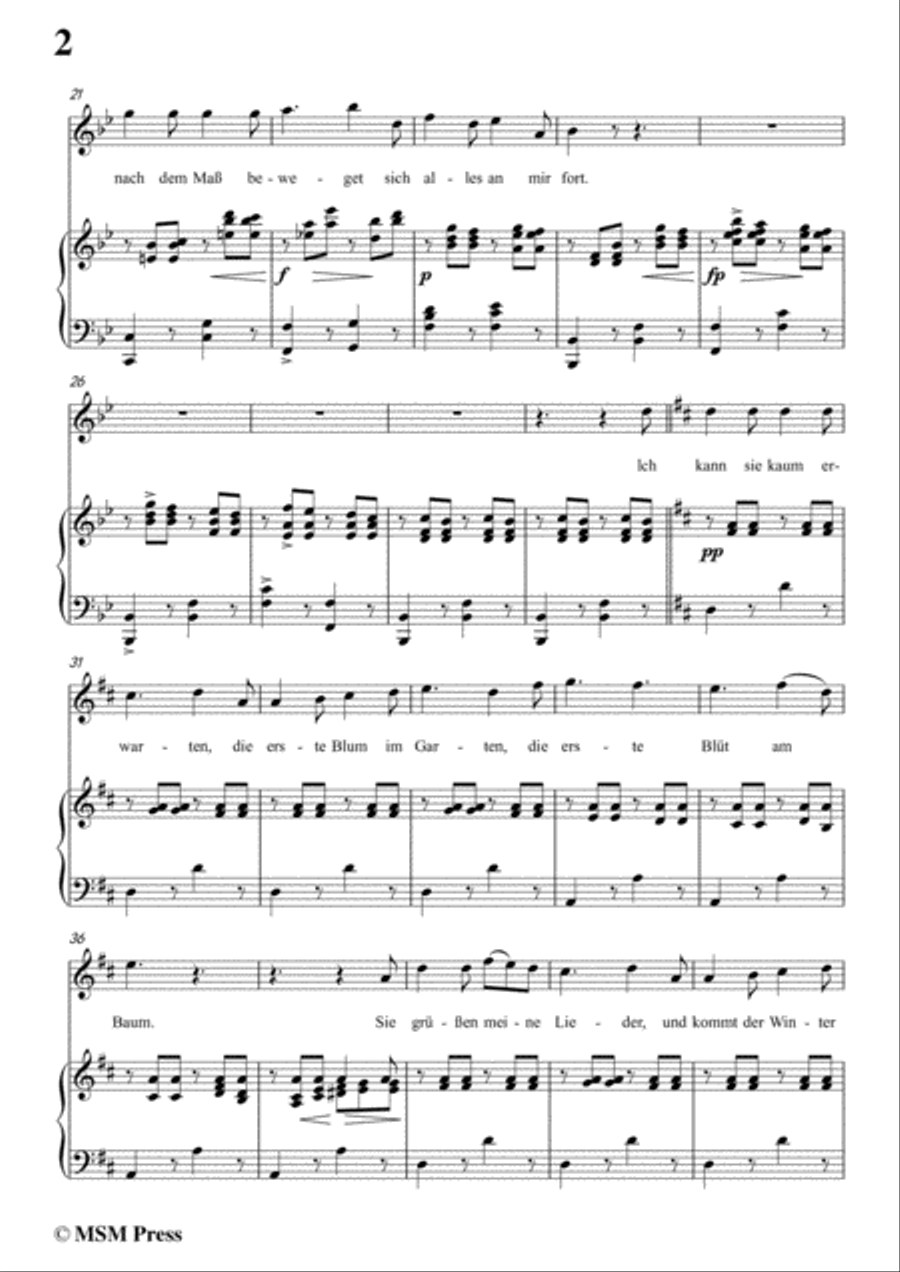 Schubert-Der Musensohn in B flat Major,for voice and piano Voice Solo scores gallery preview page 4