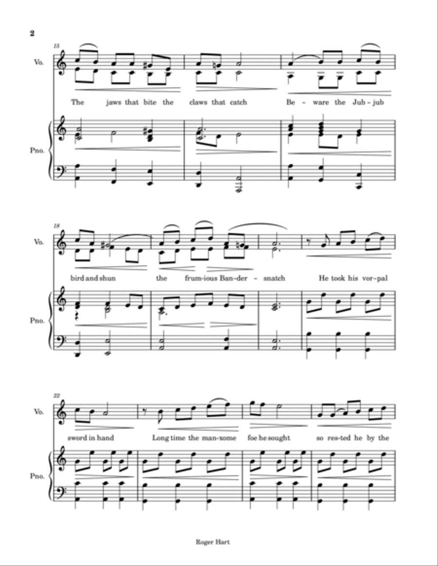 Jabberwocky Jabberwocky Piano scores gallery preview page 2