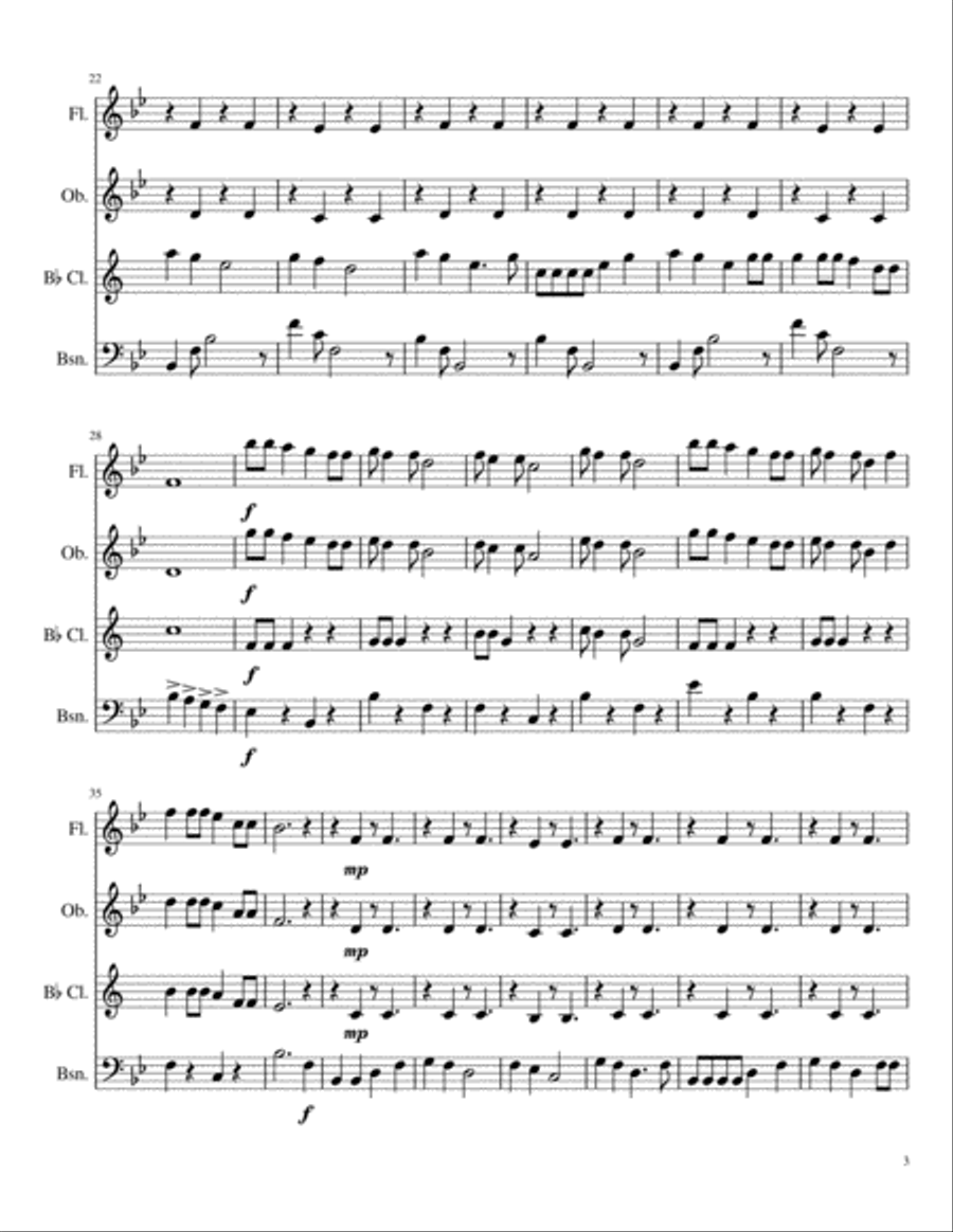 Buffalo Gals for Woodwind Quartet Woodwind Quartet scores gallery preview page 3