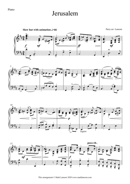 Jerusalem for solo piano image number null