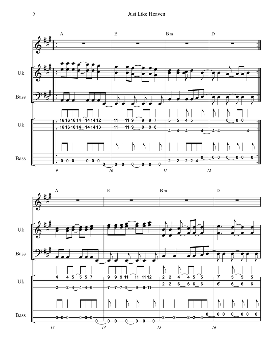 Just Like Heaven Small Ensemble scores gallery preview page 2
