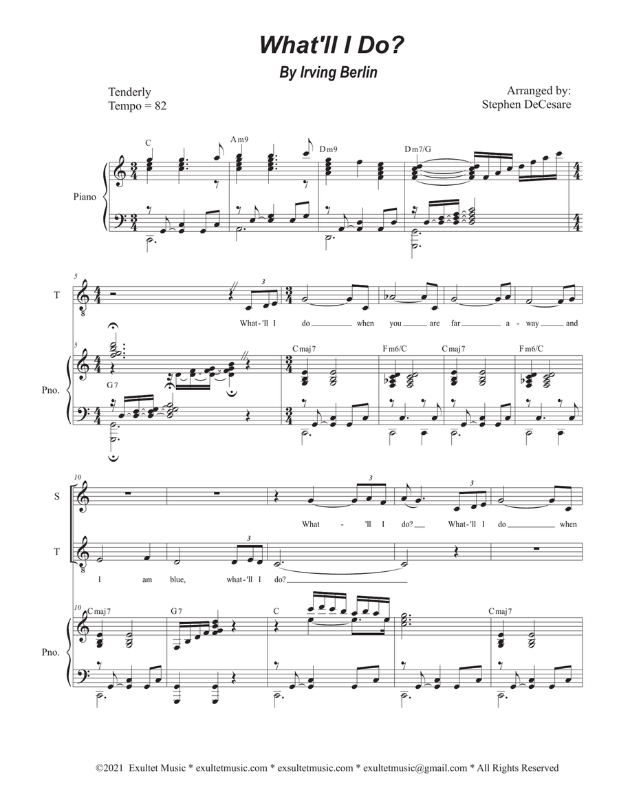 What'll I Do? (2-part choir - (Soprano and Tenor)