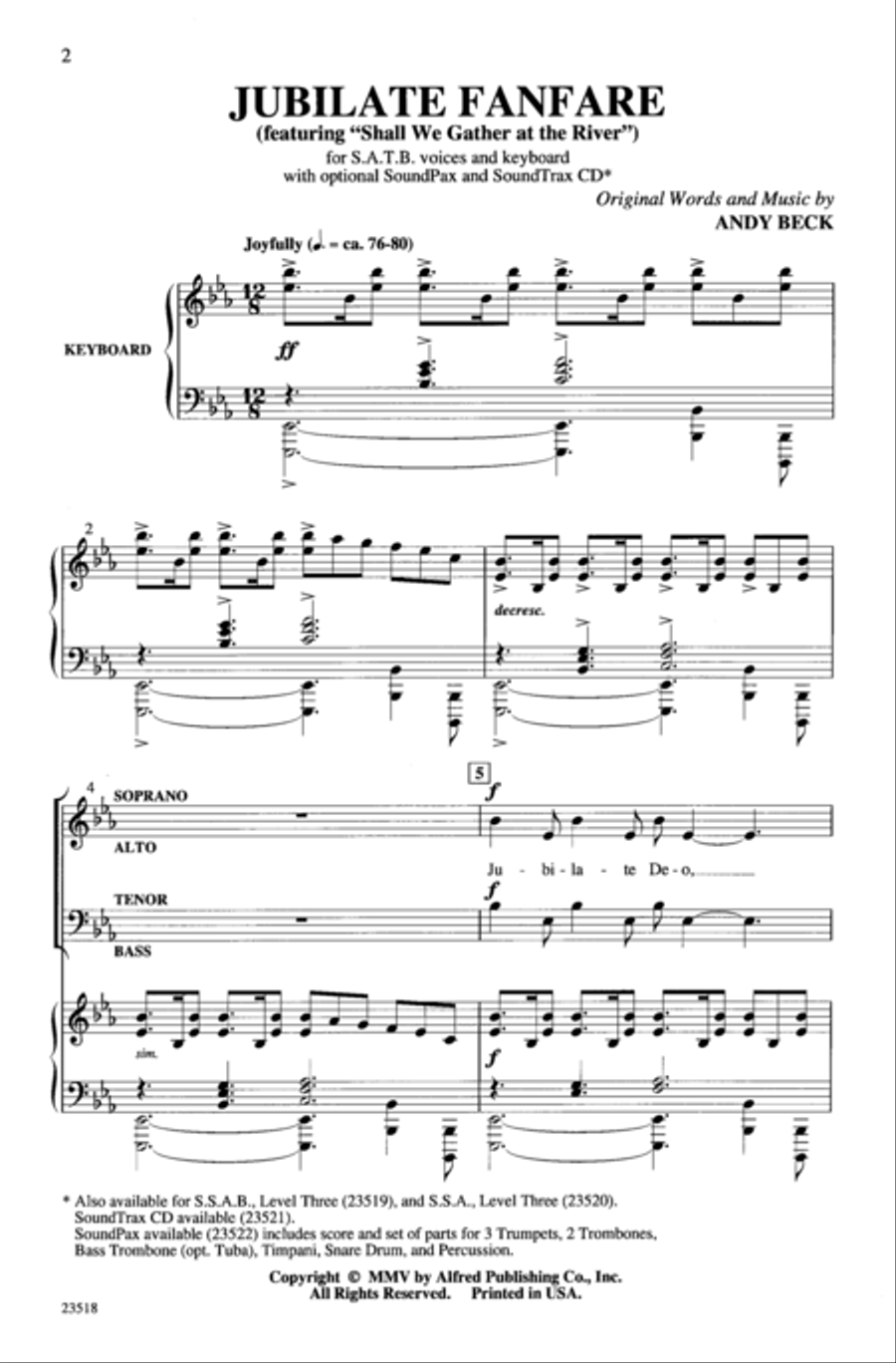 Jubilate Fanfare 4-Part scores gallery preview page 2