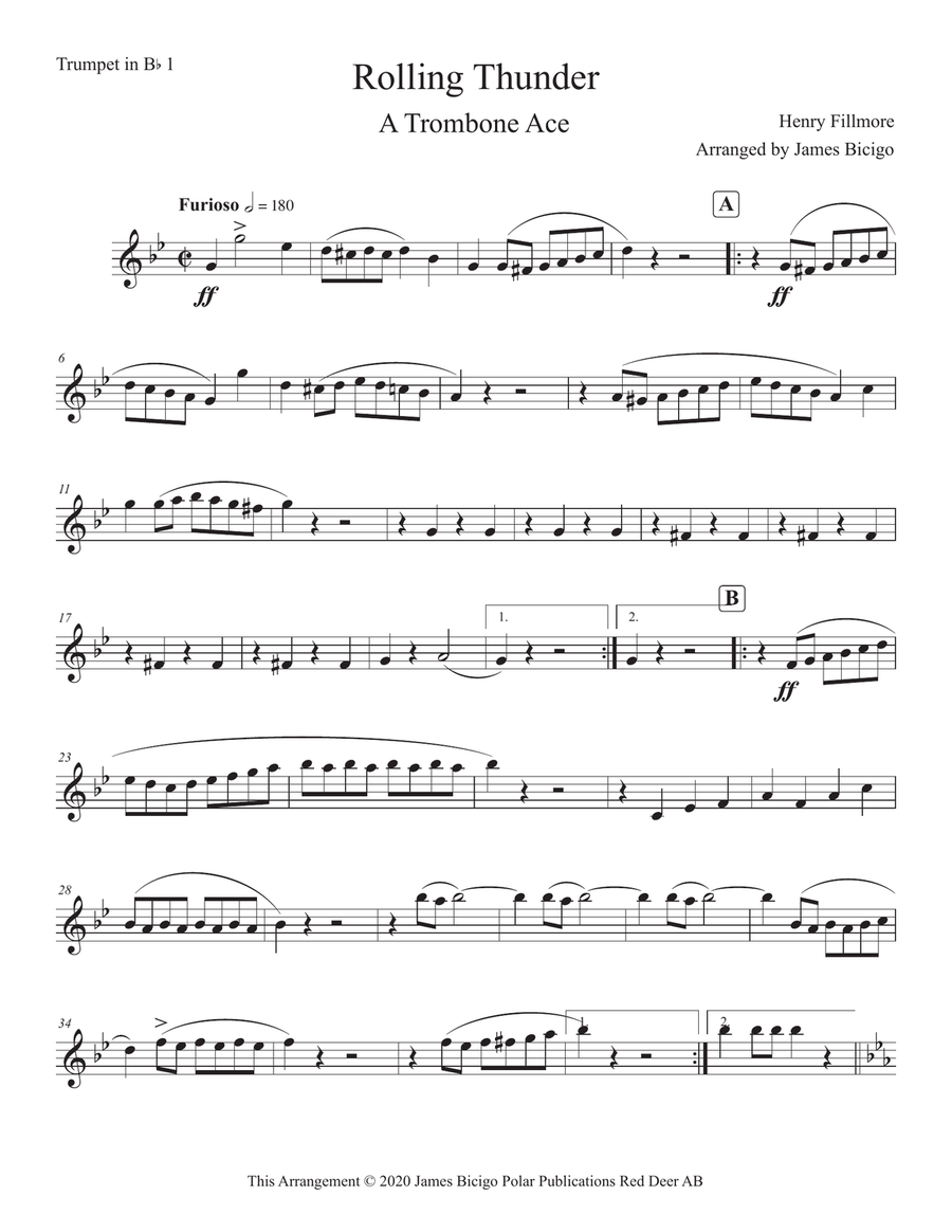 Rolling Thunder - A Trombone Ace Brass Ensemble scores gallery preview page 6