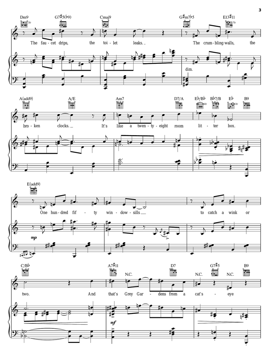 Entering Grey Gardens Entering Grey Gardens Piano, Vocal, Guitar scores gallery preview page 3