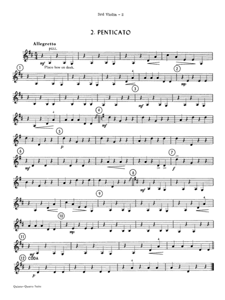 Quinto-Quarto Suite: 3rd Violin (Viola [TC])