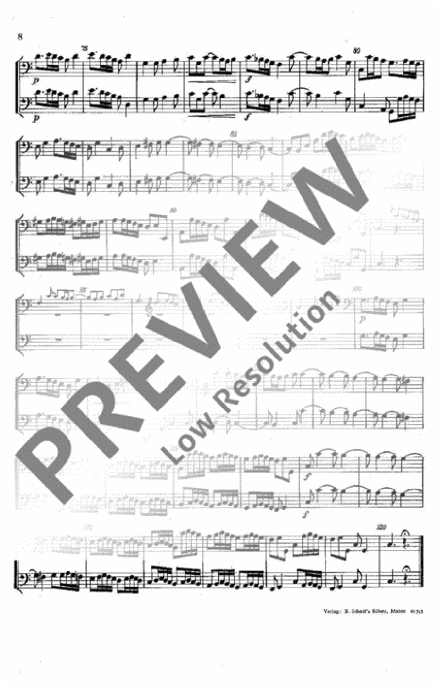 Sinfonia I und XI Double Bass scores gallery preview page 9