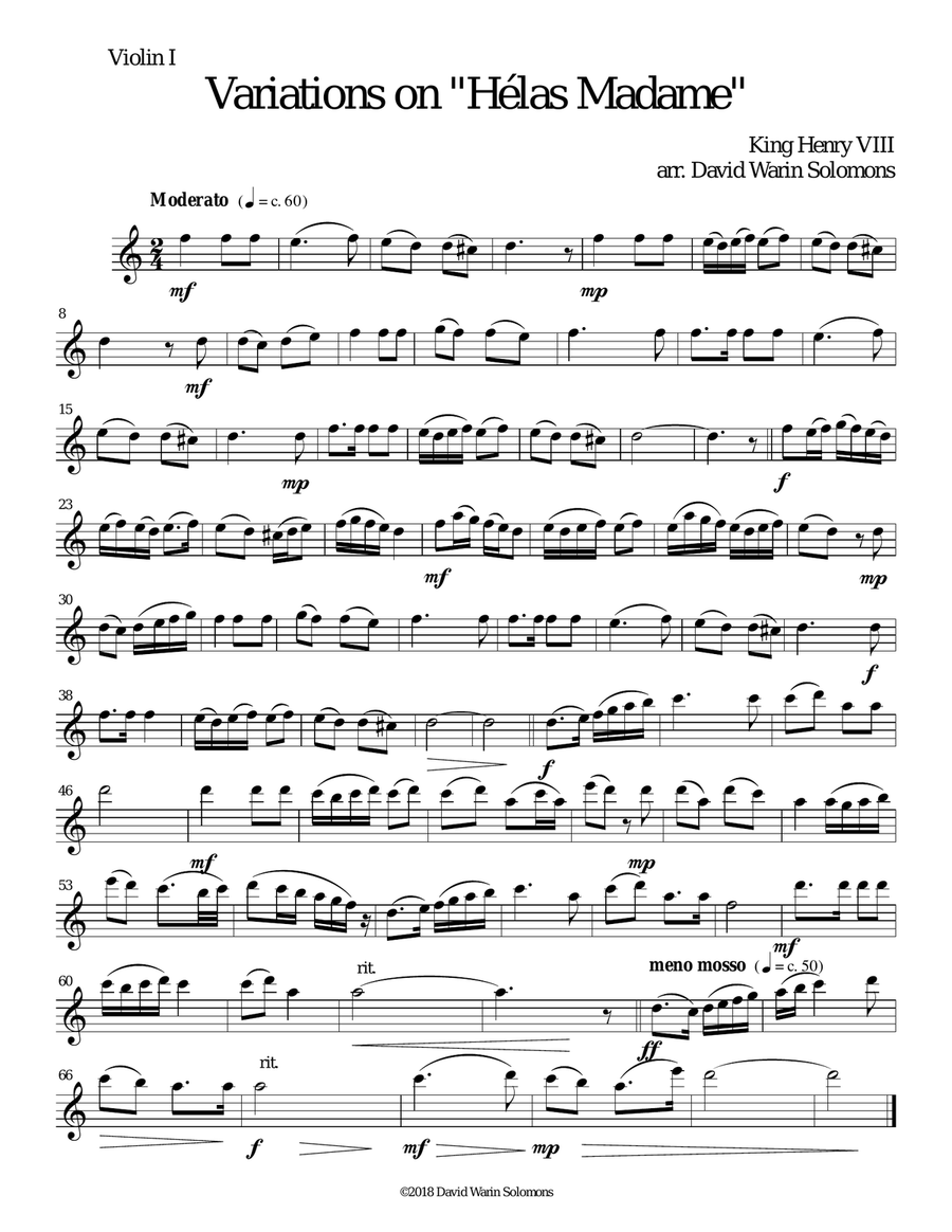 Variations for string quartet on 