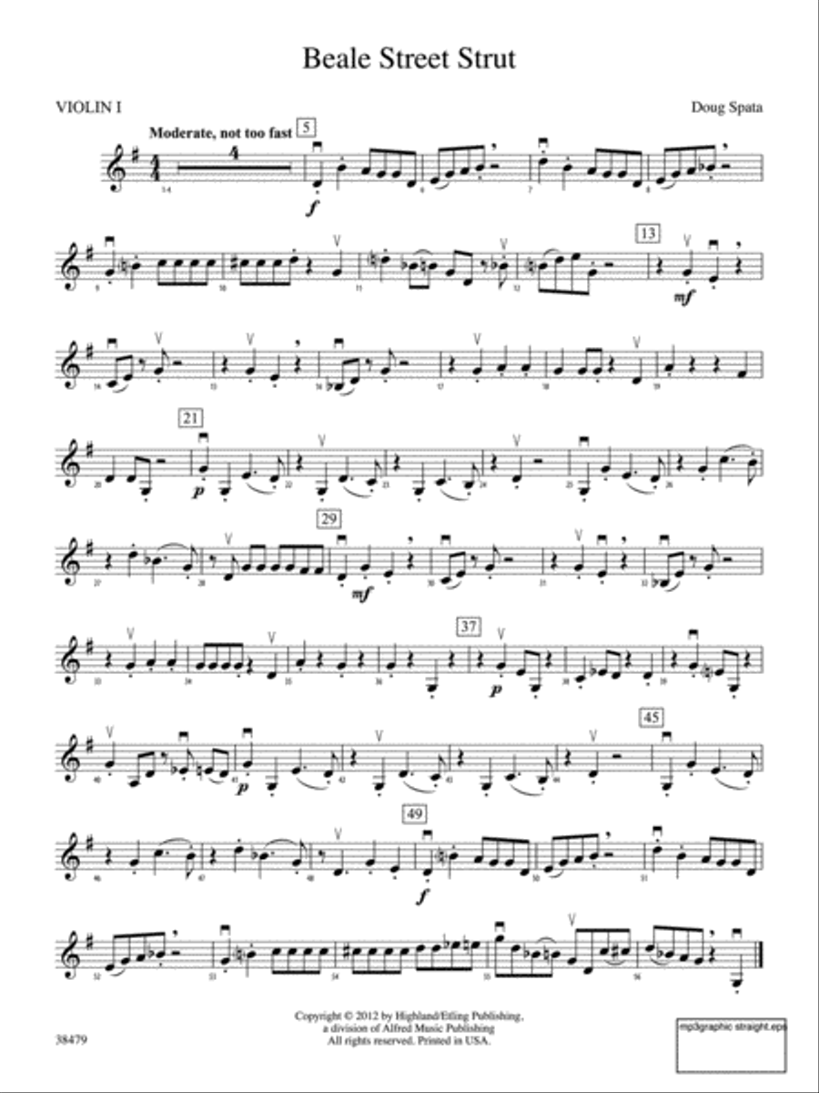 Beale Street Strut: 1st Violin String Orchestra scores gallery preview page 1
