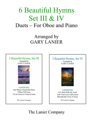 6 BEAUTIFUL HYMNS, Set III & IV (Duets - Oboe and Piano with Parts)