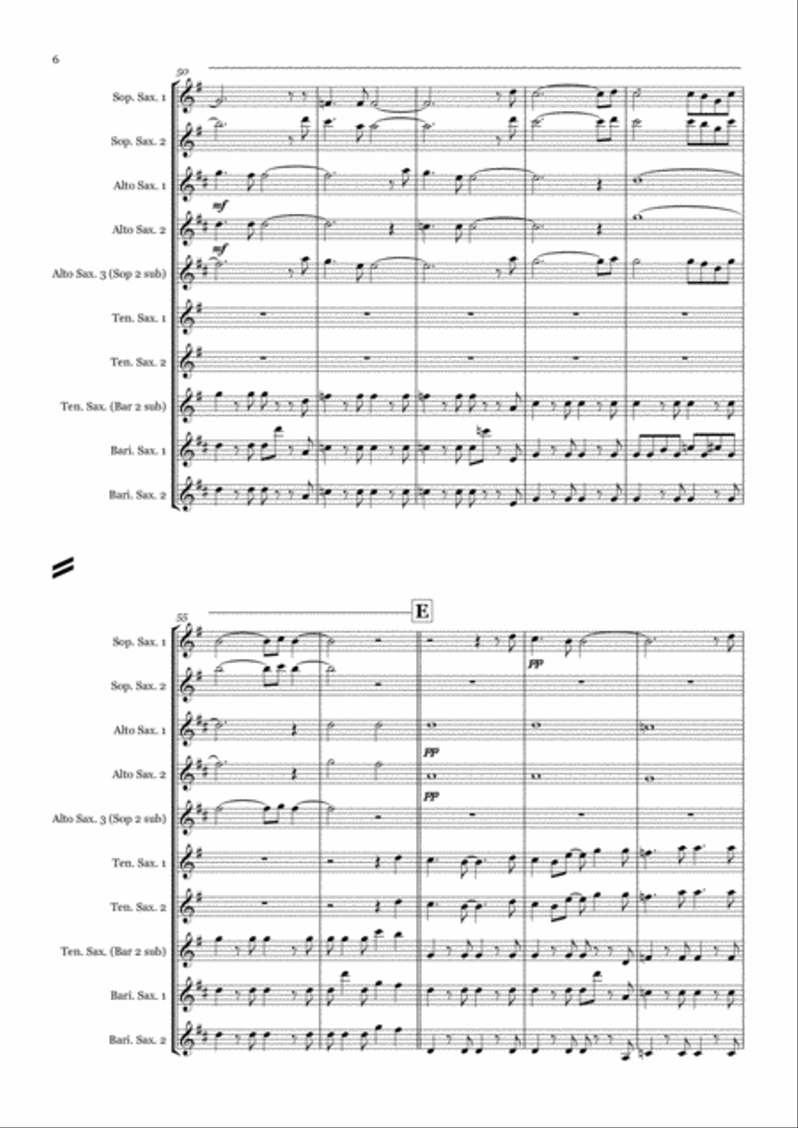 Sweet Child O' Mine Woodwind Ensemble scores gallery preview page 6