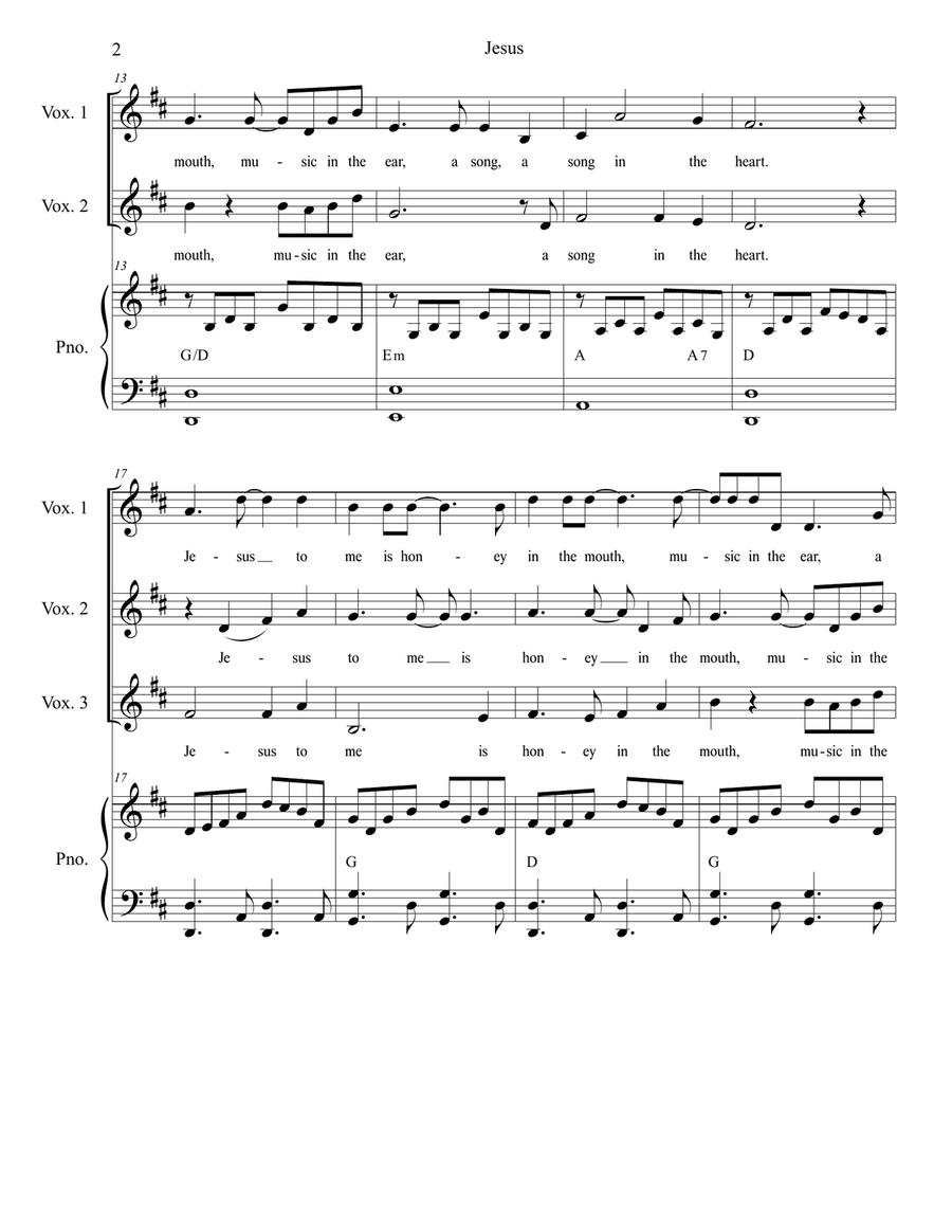 Jesus (Canon) Jesus (Canon) 3-Part scores gallery preview page 2