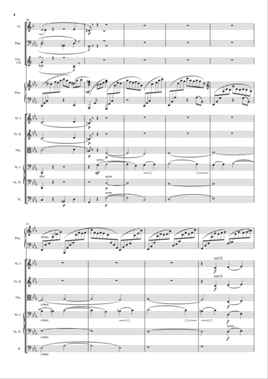 Piano Concerto No. 2 Opus 18, 1st Movement Full Orchestra scores gallery preview page 4