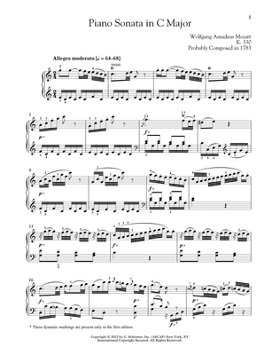 Book cover for Piano Sonata In C Major, K. 330