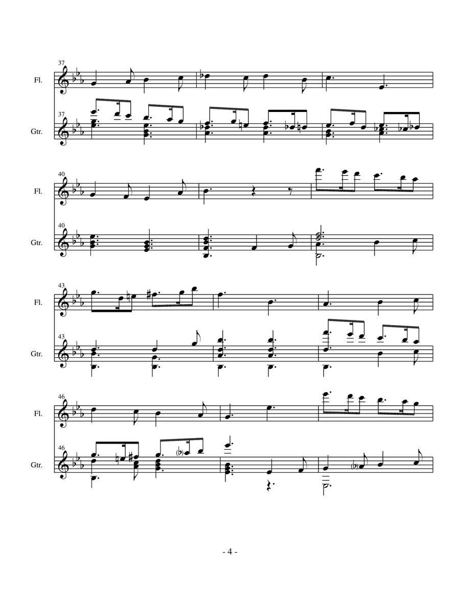 Sicilienne (Gabriel Faure) arr. for flute (or oboe or violin)and classical guitar Small Ensemble scores gallery preview page 5