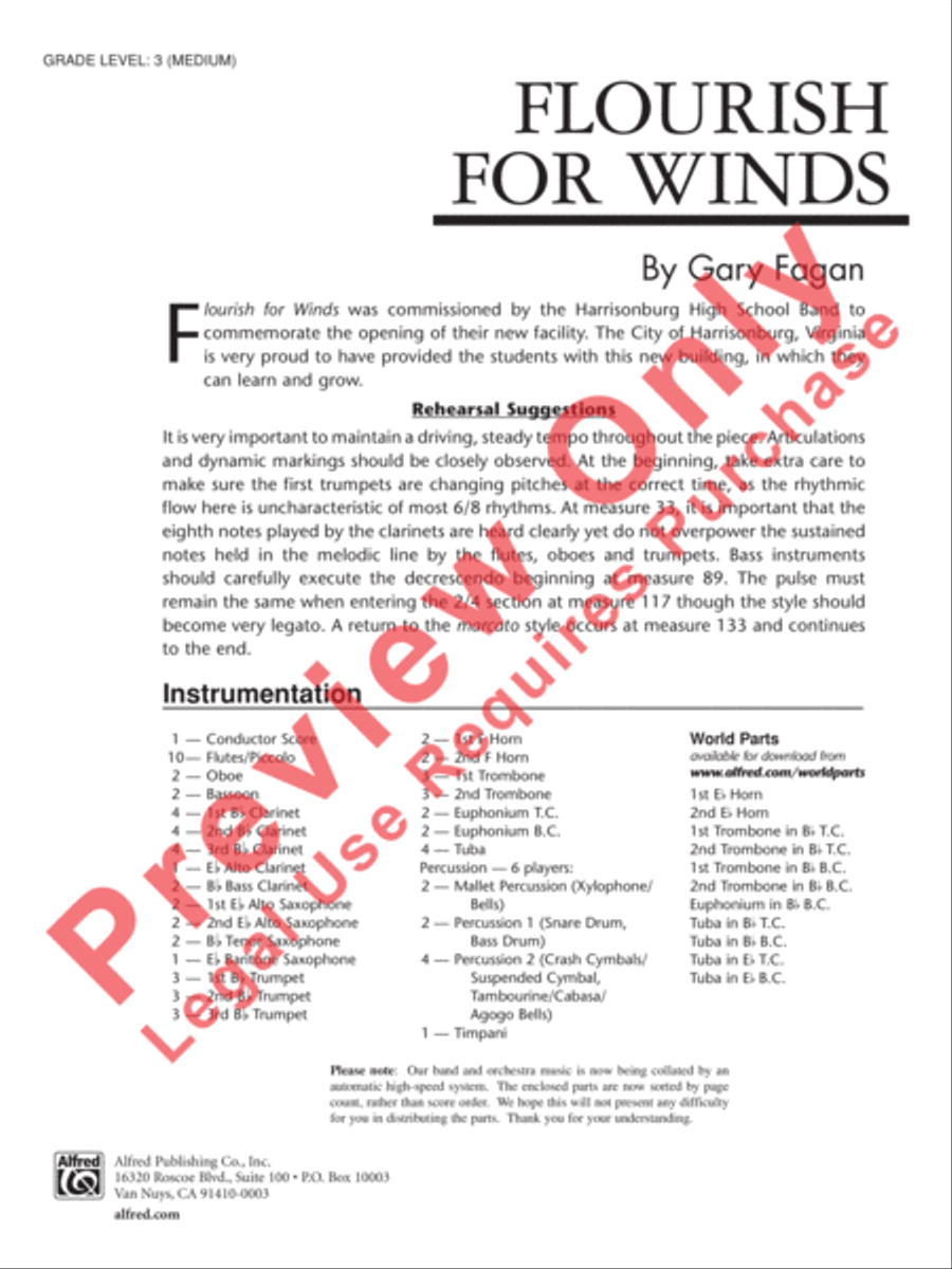 Flourish for Winds Concert Band scores gallery preview page 2