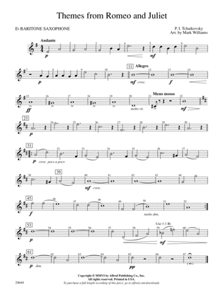 Romeo and Juliet, Themes from: E-flat Baritone Saxophone