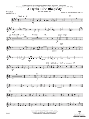 A Hymn Tune Rhapsody: (wp) 4th Horn in E-flat