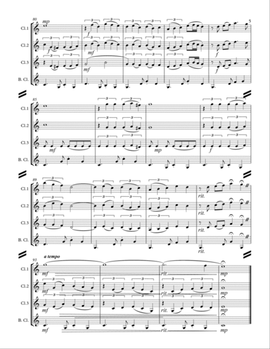 La Paloma (for Clarinet Quartet) Clarinet Quartet scores gallery preview page 6