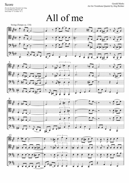 All Of Me by Gerald Marks Trombone - Digital Sheet Music